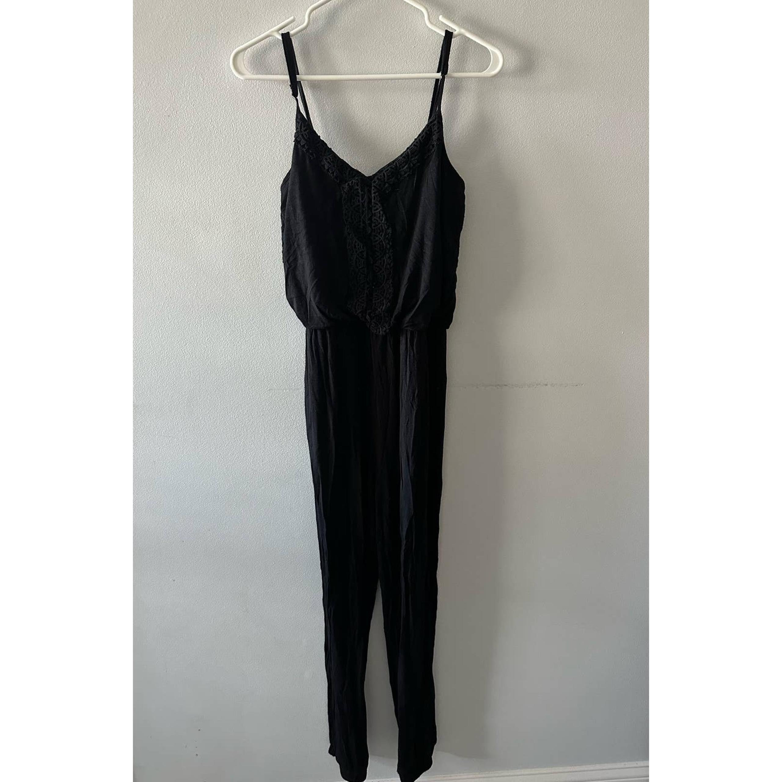 American Rag Jumpsuit Women's Medium Black Embroidered Sleeveless One Piece