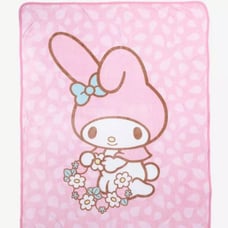 New Sanrio My Melody Flower Crown Throw Blanket