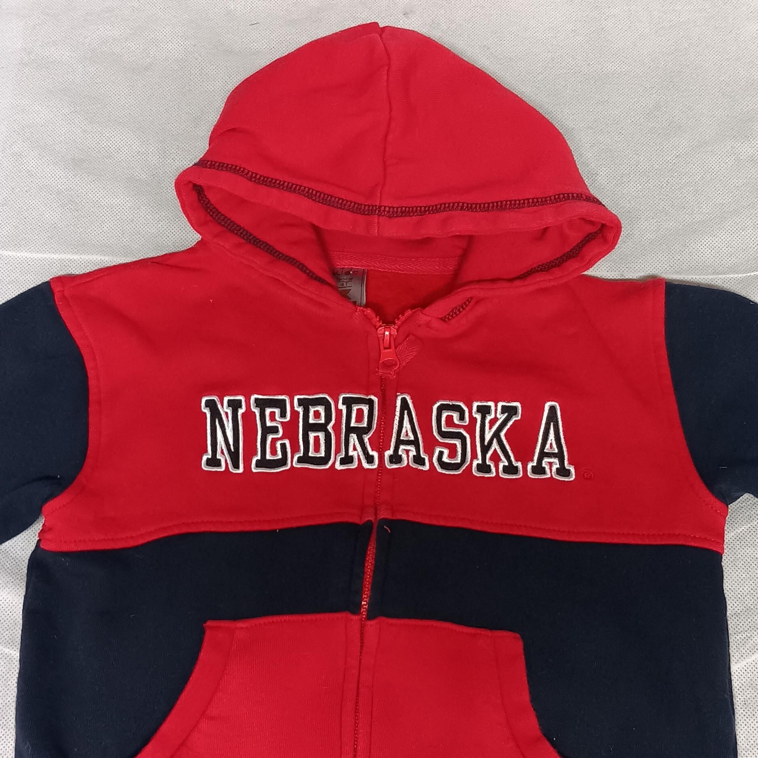 Colosseum Nebraska Cornhuskers Full Zip Hoodie Sweatshirt 4T Red Black