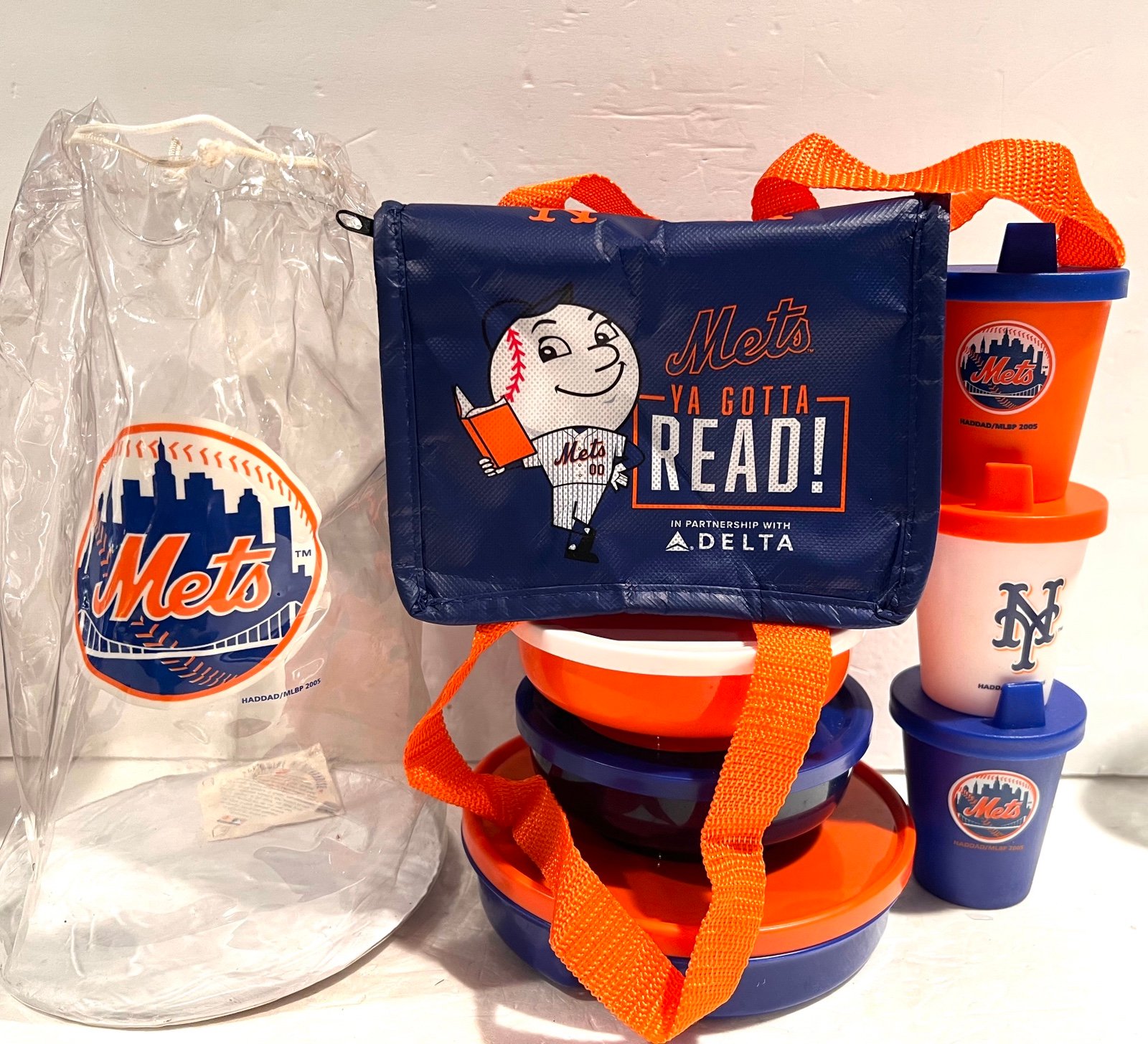 New York Mets Kids 2005 Vintage Tupperware With Lunch Box School