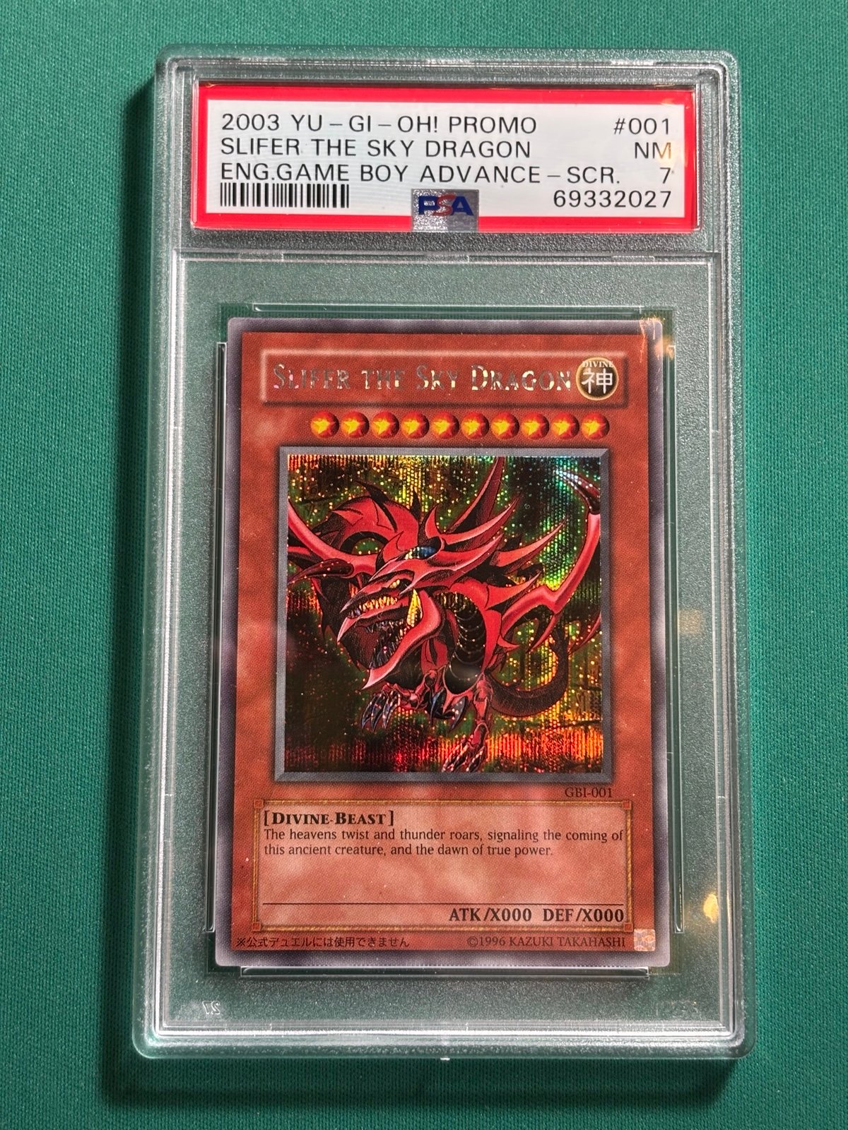 PSA 7 - Slifer the Sky Dragon - GB1 - Secret - Yu-Gi-Oh! vintage