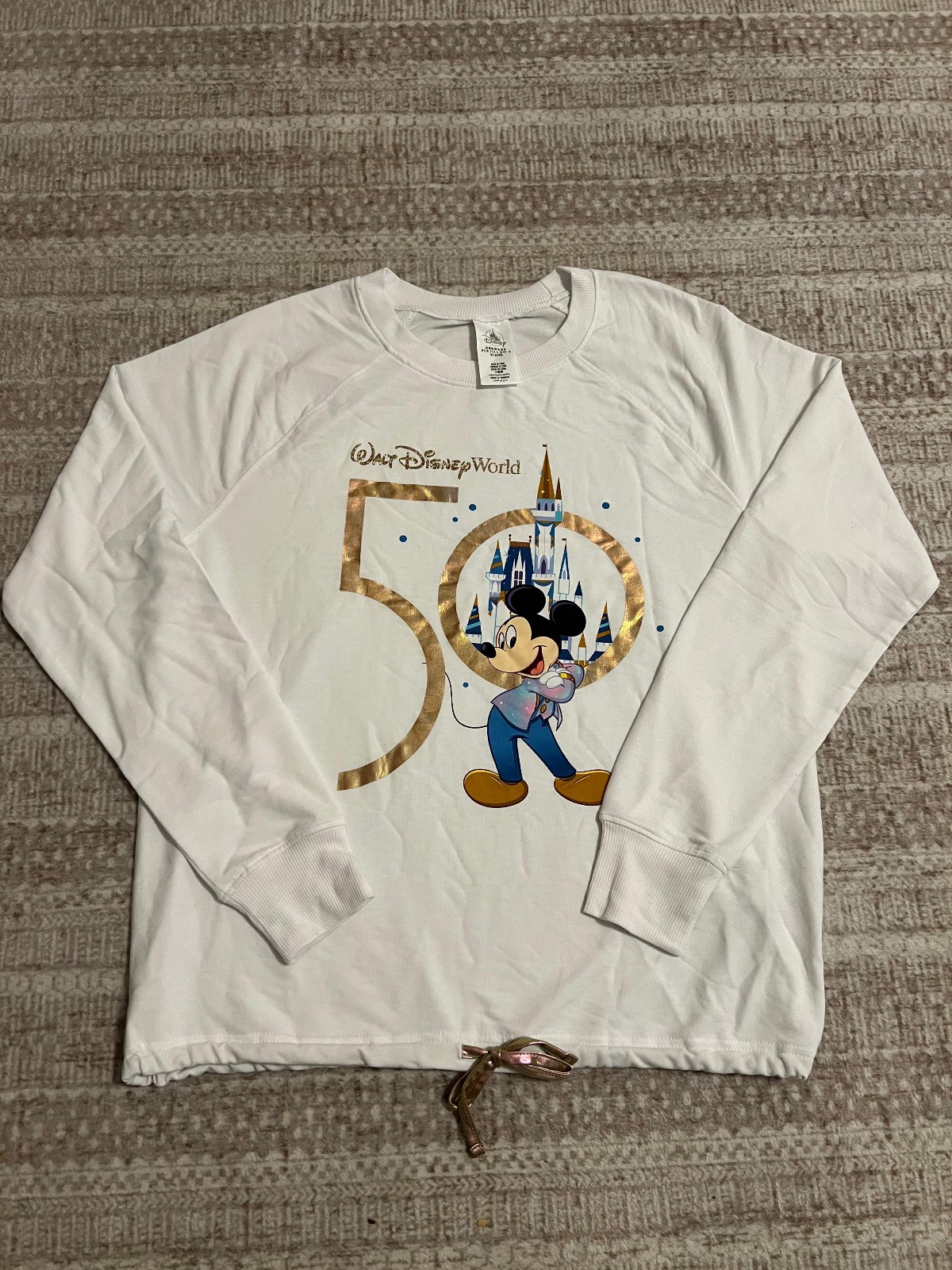 WDW 50th Anniversary Mickey Mouse Long Sleeve Pullover M Size