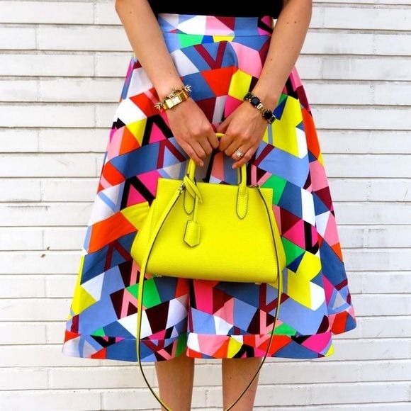 Plenty by Tracy Reese for Anthropologie Geo Print Circle Skirt Size XS