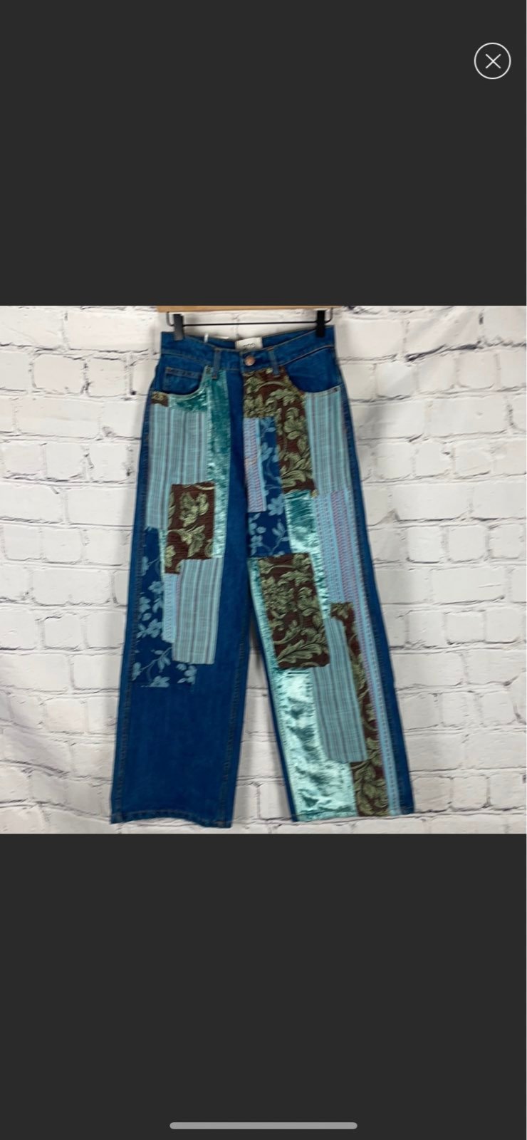 NWT UO PatchWork Distressed High Waisted Wide Leg Jeans Sz 27