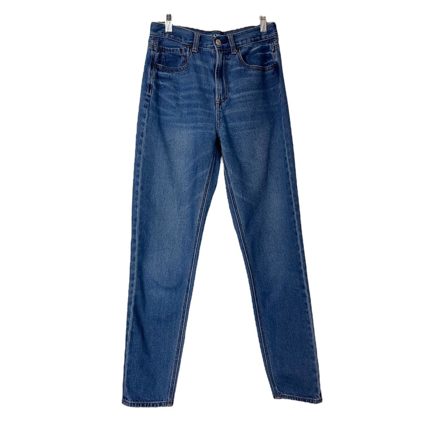 American Eagle Mom Jean High Rise Slim Tapered Leg Ankle Medium Blue Women’s 2
