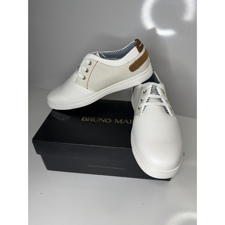 Bruno Marc Men's White Rivera Oxfords Shoes Sneakers NWB Size 10.5