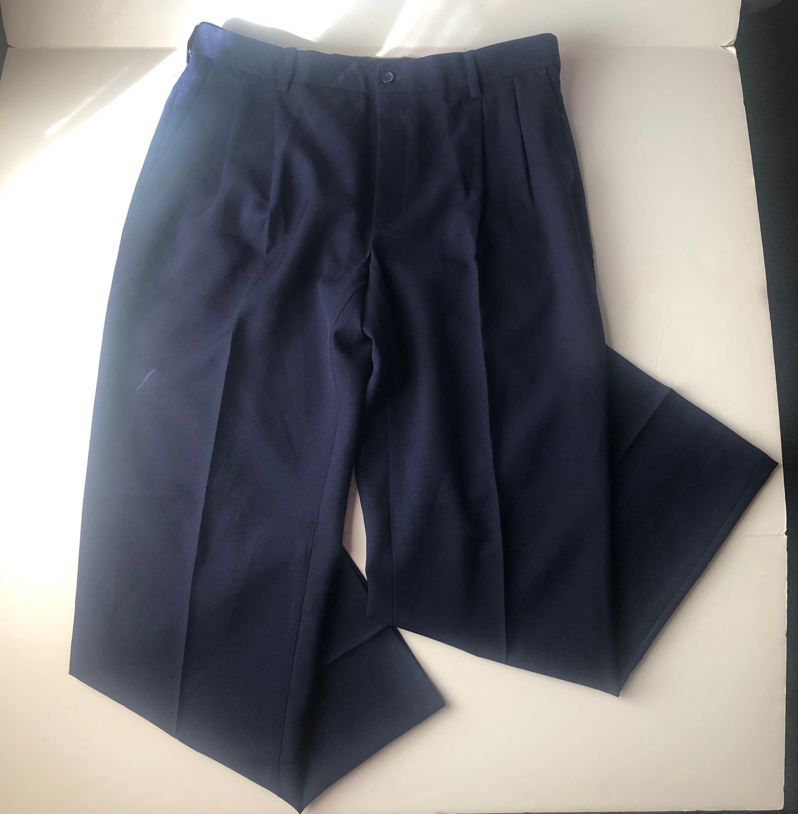 Geoffrey Beene Sz 36 X 32 Navy Blue Dress Pants NWT