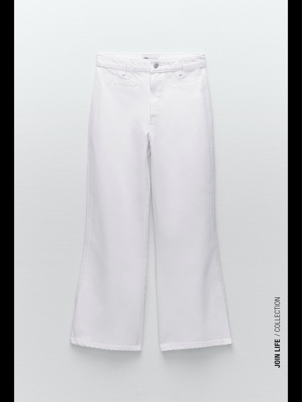 white flare jeans