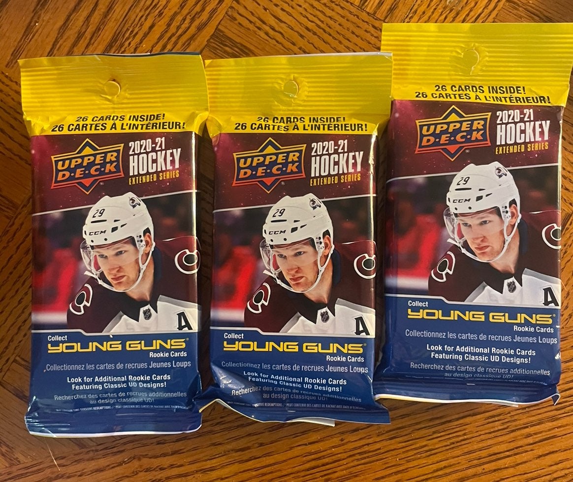 3 Packs Upperdeck 2020-2021 NHL Young Guns Extended Series