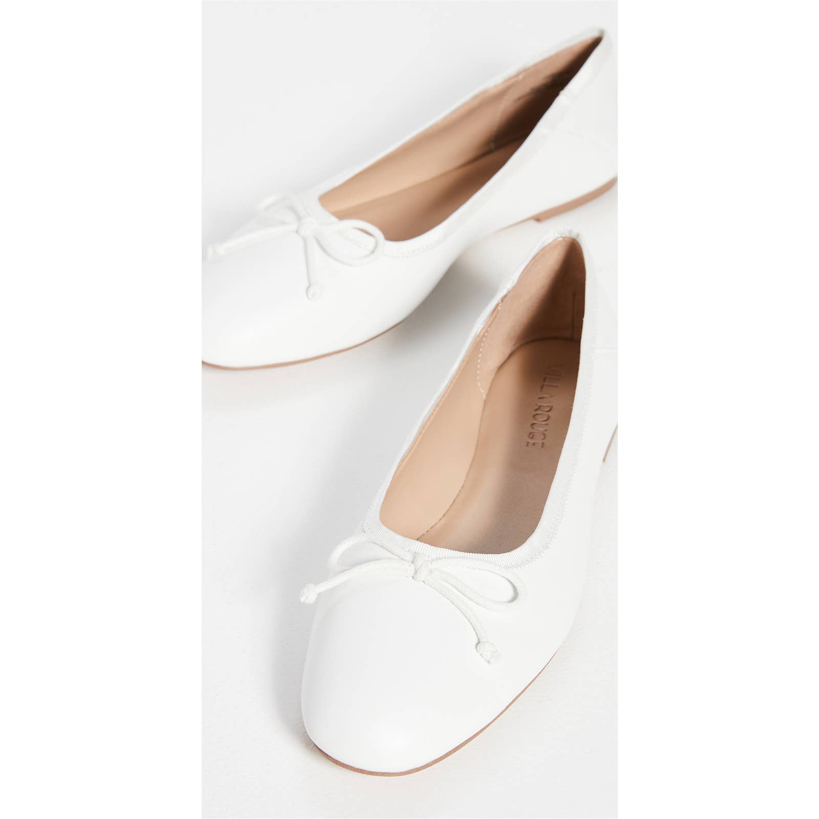 Villa Rouge Leather Forrest Ballerina Flats in White Size 10