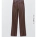 Zara faux leathe pants with a slit