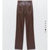 Zara faux leathe pants with a slit