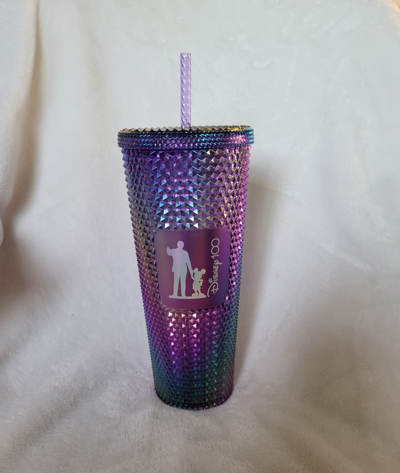 Starbucks Walt Disney Mickey Mouse Partners Statue 100th Tumbler Cup Straw