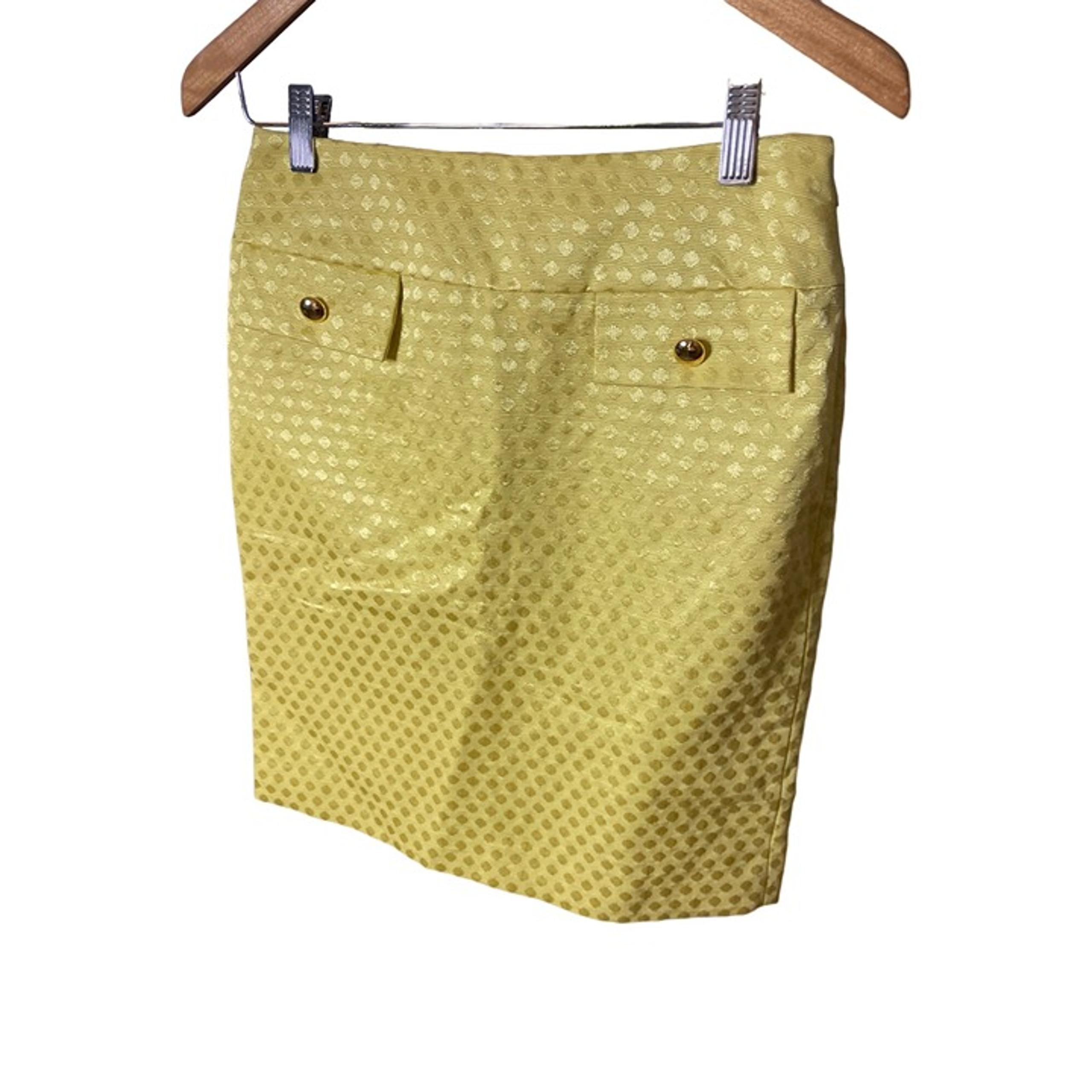 Antonio Melani NWT Yellow Textured Straight Pencil Skirt Sz 2