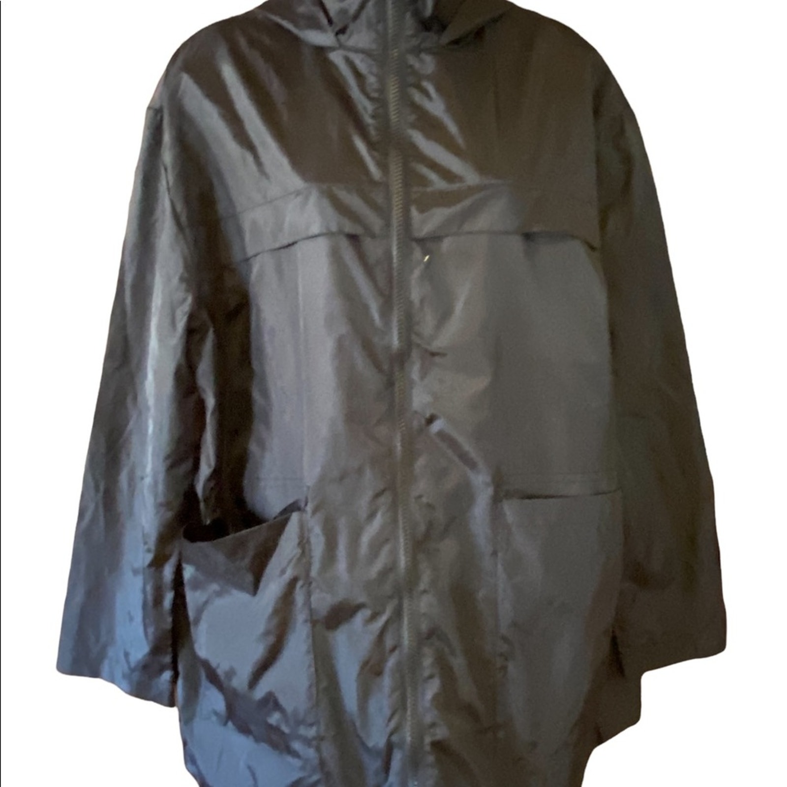 ASOS Black Oversized Lightweight Windbreaker Womens Size 2 with hood