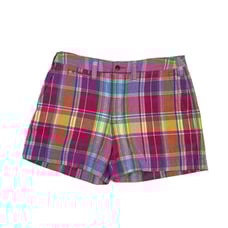 Polo Ralph Lauren Womens 6 Multicolor Plaid Chino Pony Shorts