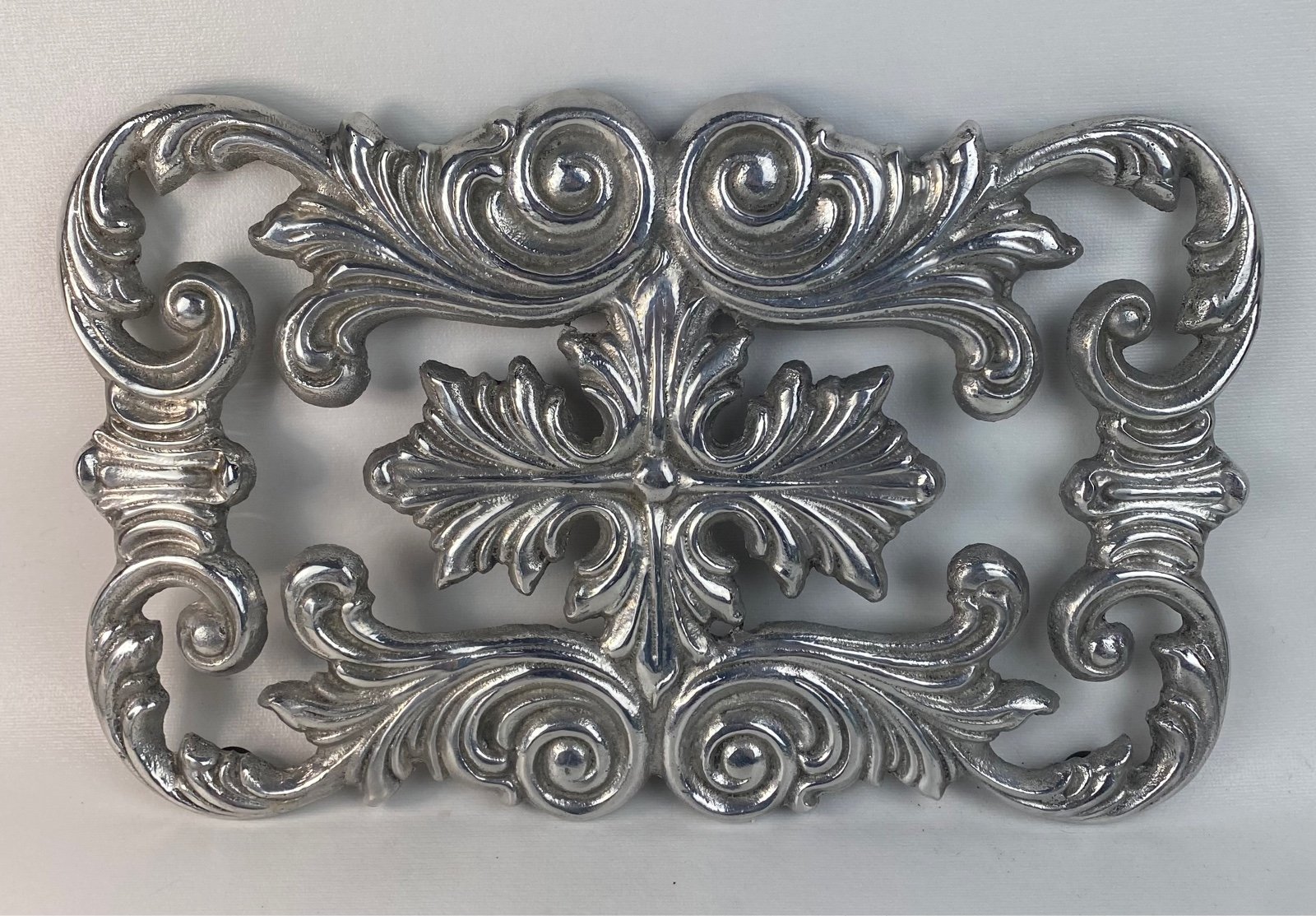 Hencho en Mexico Aluminum Scroll Trivet Wall Decor Rectangle