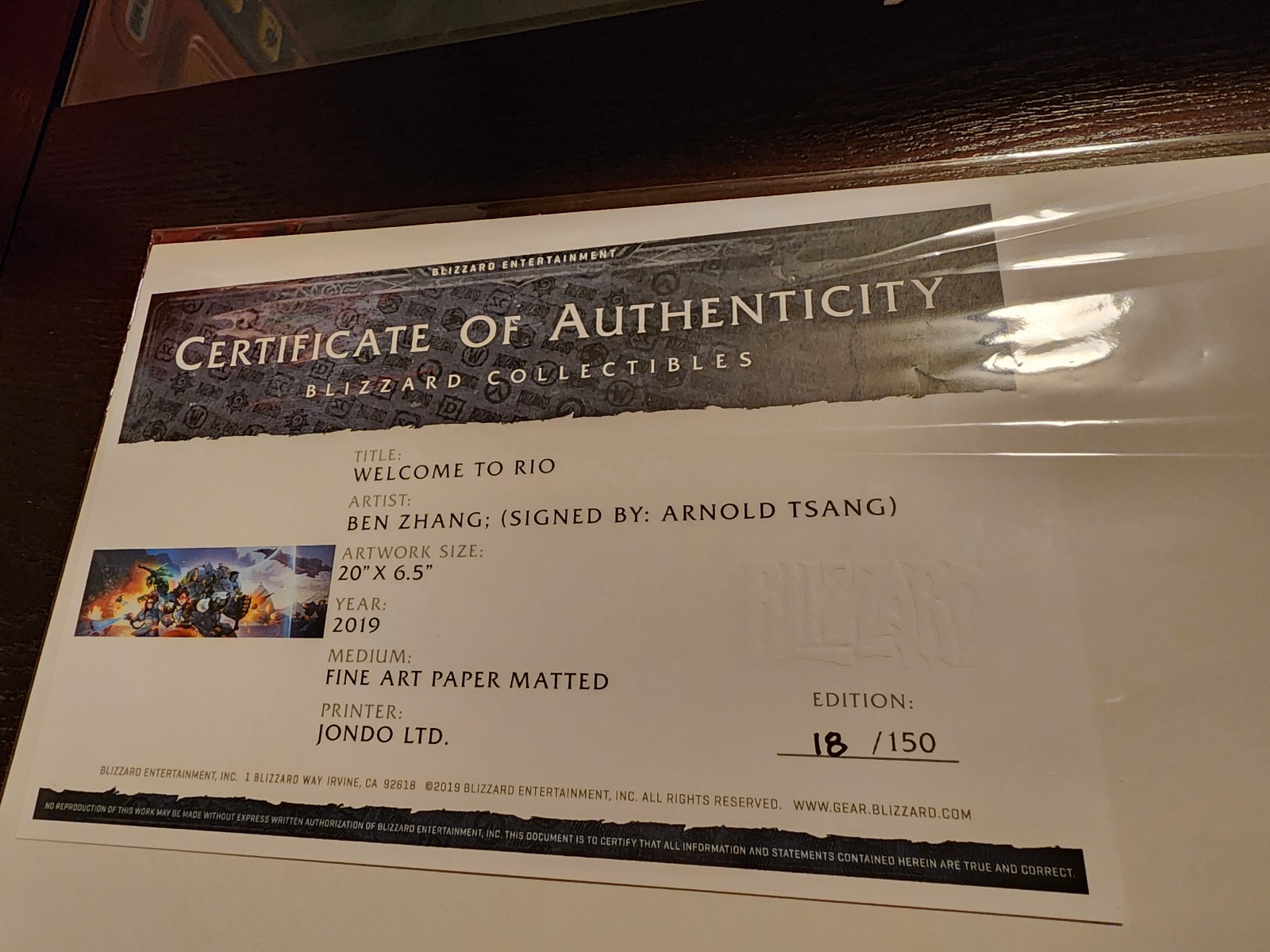 Overwatch Welcome to Rio LE art print SIGNED Blizzard Blizzcon - detail