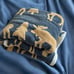Virah Bella By Phyllis Dobbs Alaskan Throw Blanket Moose Pine Tree- Navy Blue