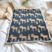 Virah Bella By Phyllis Dobbs Alaskan Throw Blanket Moose Pine Tree- Navy Blue