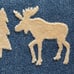 Virah Bella By Phyllis Dobbs Alaskan Throw Blanket Moose Pine Tree- Navy Blue