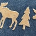 Virah Bella By Phyllis Dobbs Alaskan Throw Blanket Moose Pine Tree- Navy Blue