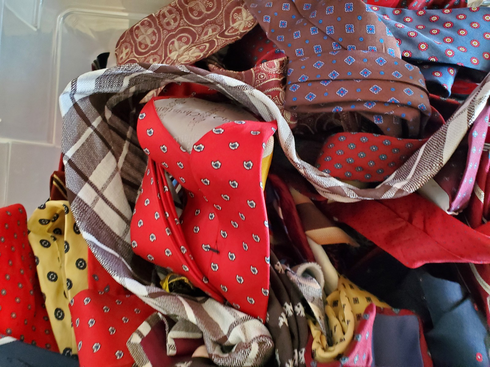Mix box of ties. Over 60 of them for crafts or resale
