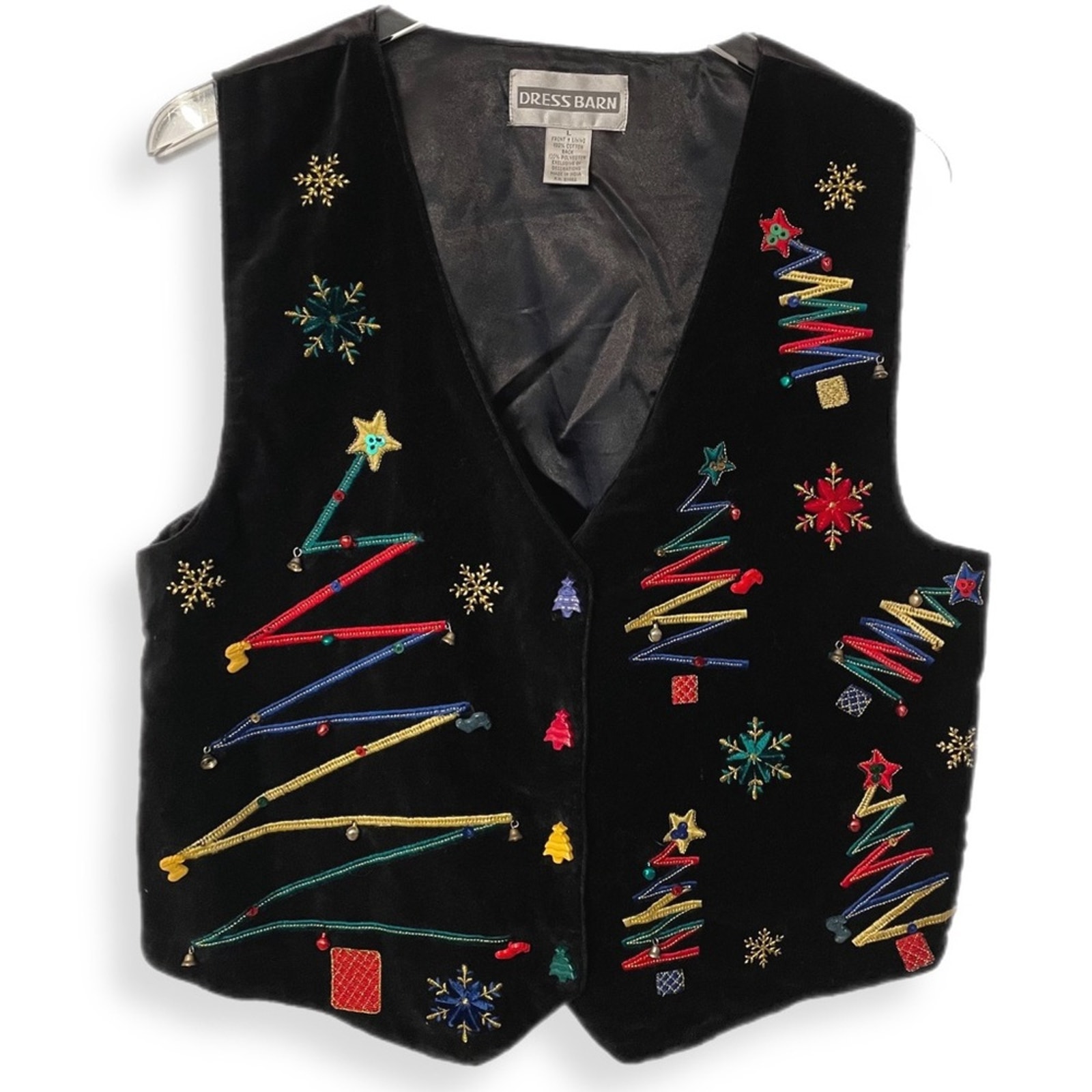 American Vintage 90s Festive Christmas Vest with Bells Sz L