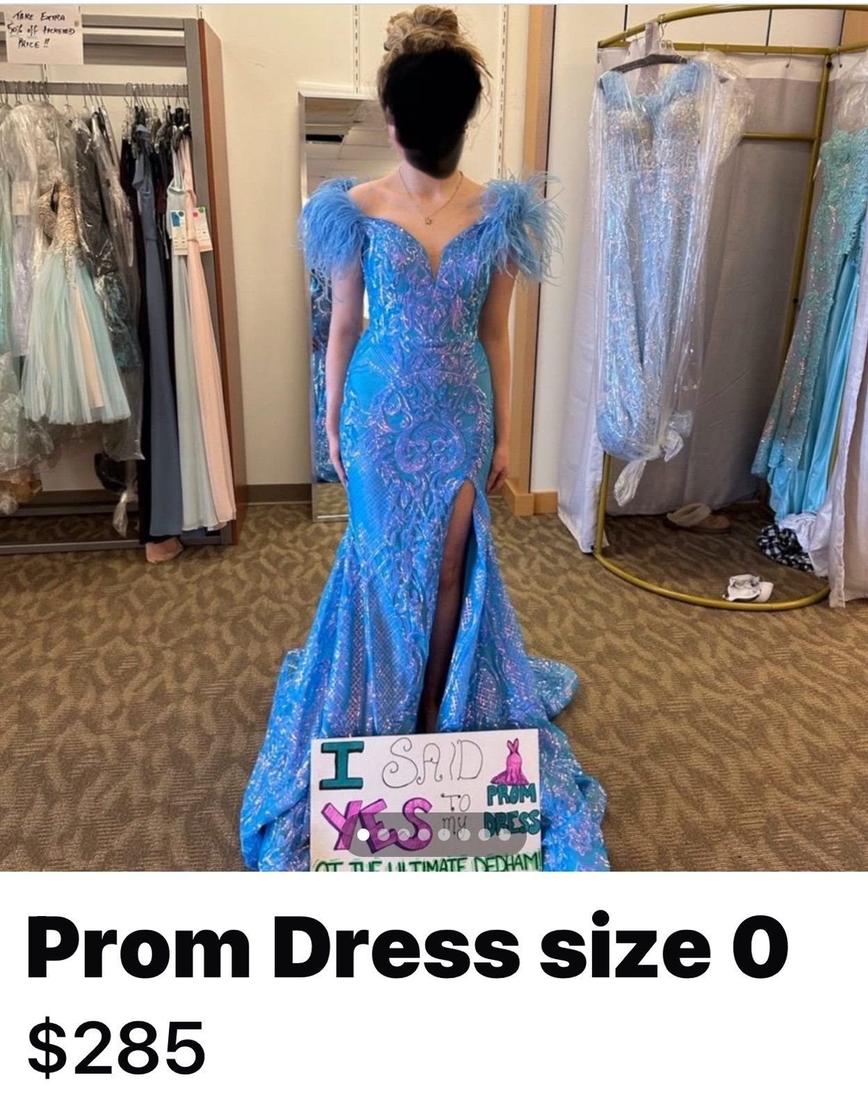 Blue Prom Dress - Gorgeous Sequined Blue Prom Dress Only Worn 1x 285 Or BO