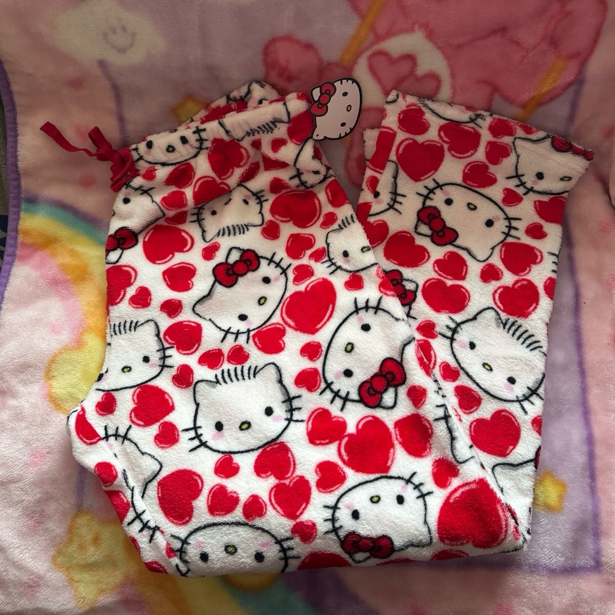 Sanrio hello kitty Valentine’s Day hearts pj pajama pants size large nwt