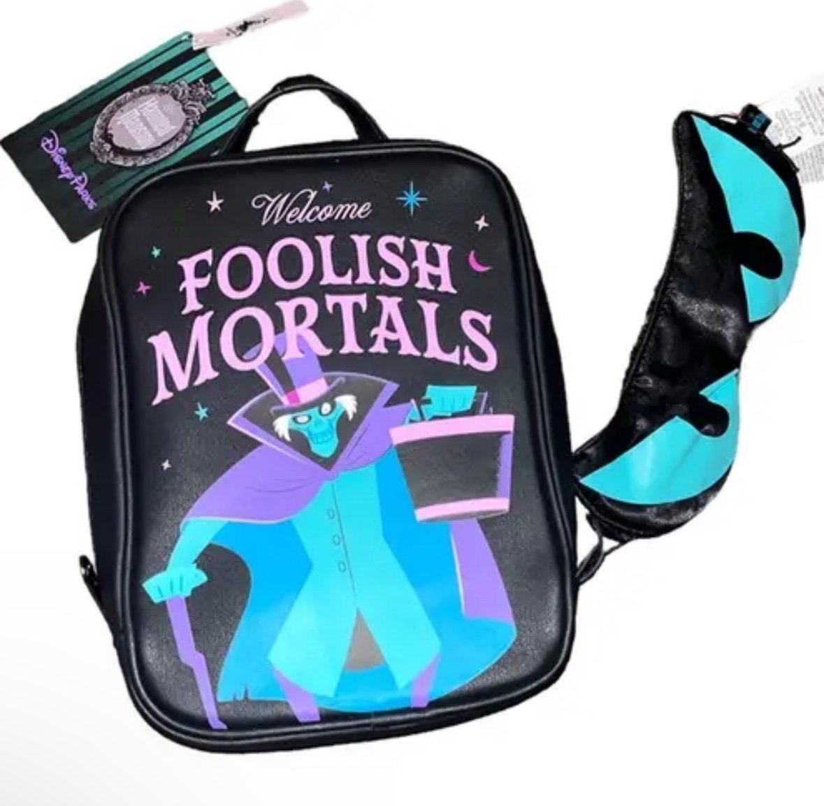 New Disney Parks Haunted Mansion Travel Tech Accessory Bag With Eye Mask