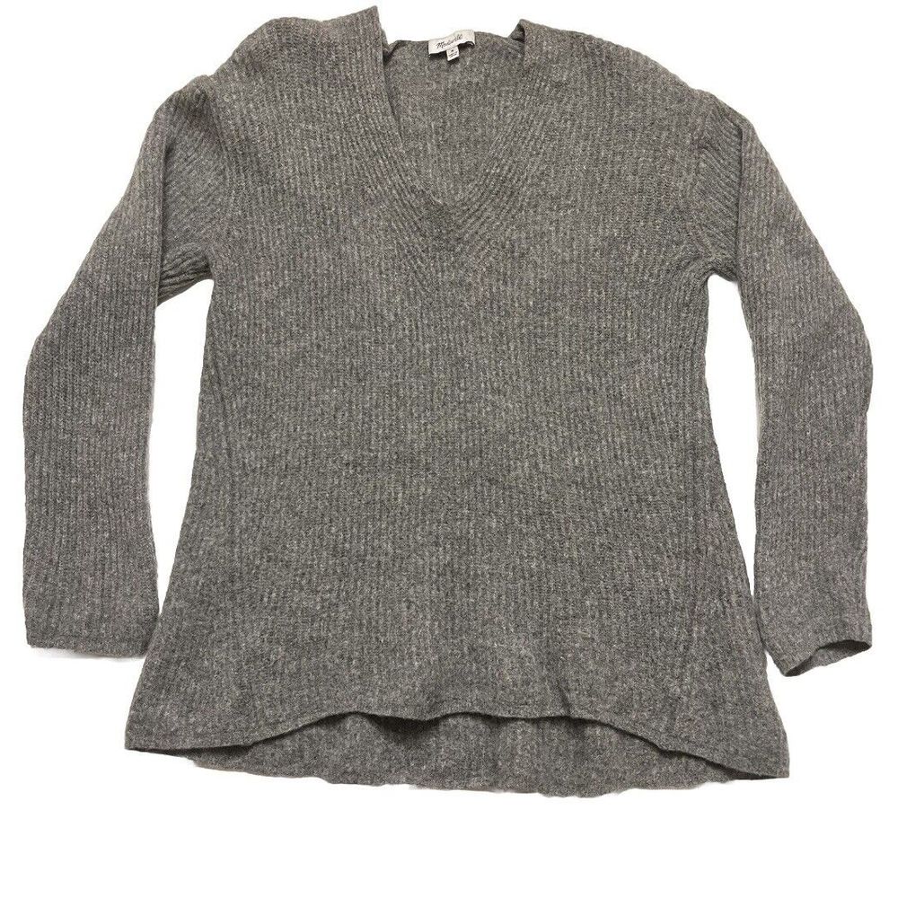 Madewell 100% Merino Wool V-Neck Minimalist Capsule Wardrobe Sweater M