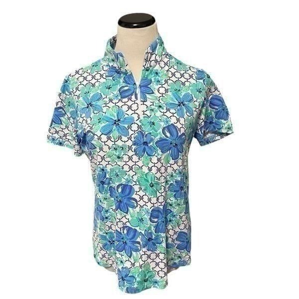 New! Ibkul Short Sleeve Active Golf Top Sz L