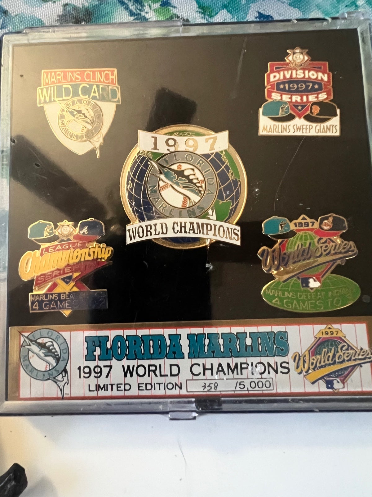 1997 Florida Marlin Playoff World Series Pin Set #358/5,000 Factory Sealed