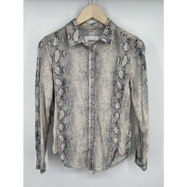 Pistola Elle Baby Snap Shirt Grey Snake Size Small