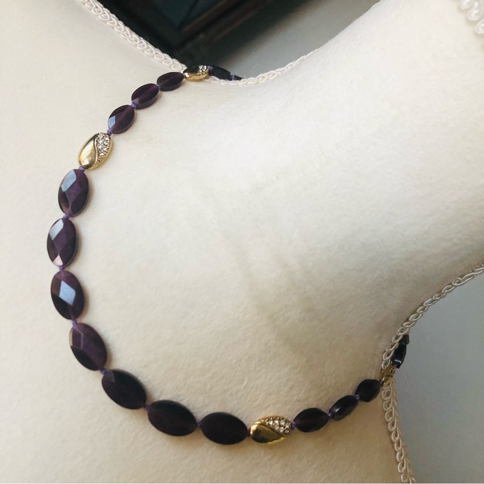 Vintage Monet graduated genuine faceted amethyst necklace