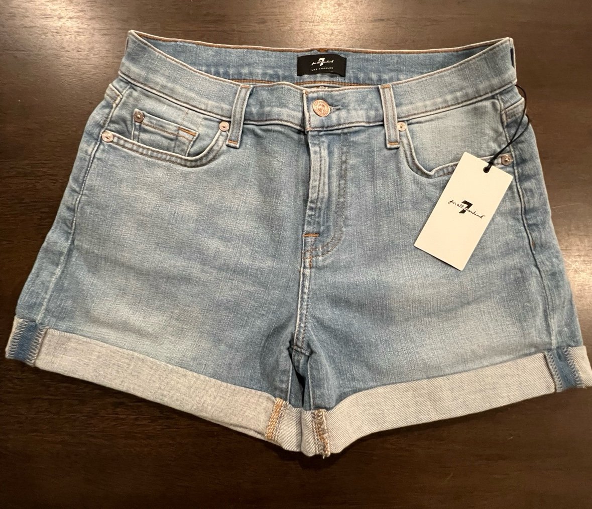 NWT 7 For All Man Kind, Mid Roll Shorts, 26