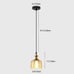 Brikey 5.8'' Amber Crystal Glass & Brass Gold Socket Pendant Light