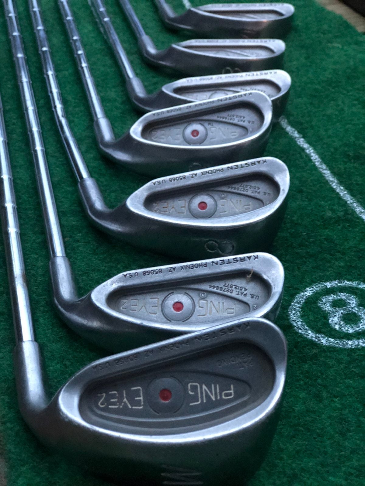 PING Eye 2 Golf Clubs RED dot EYE2 Set Wedge 2-9 Missing 9, 4 GOOD SHAPE Rare