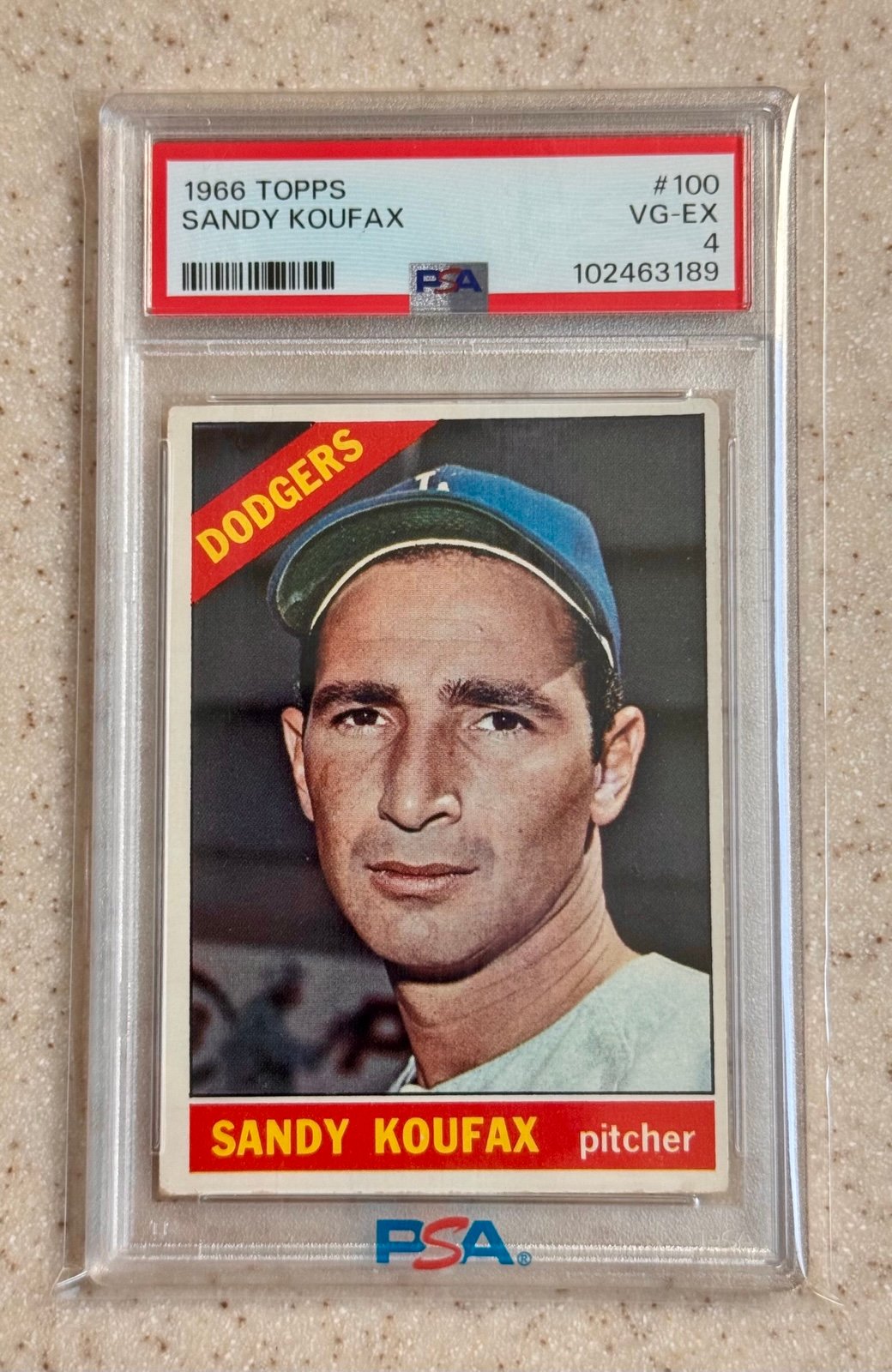1966 Topps #100 Sandy Koufax Los Angeles Dodgers HOF PSA 4