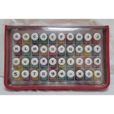 Cutting Edge Paper Punch Set 40 Pcs Red Case Upper Case Alpha Numeric No Handle