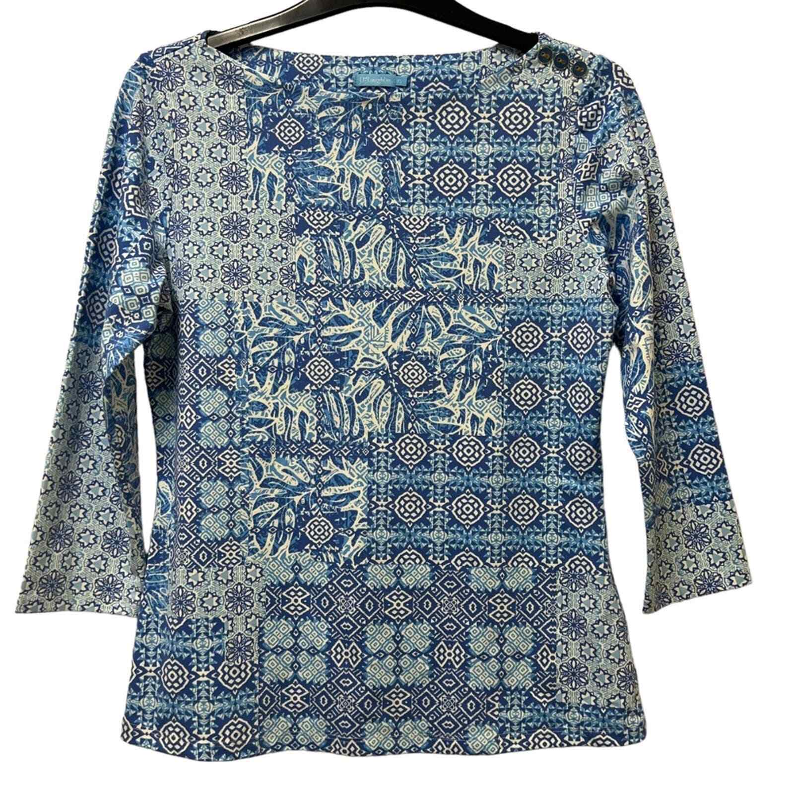 J. McLaughlin Wavesong Signature Tee in Medallion Lane XS