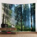 Forest Tapestry Home Decor Landscape Tapestry (Morning Forest, 90.5''L×70.8''W)