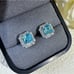 2.30ct Crushed Ice Cut Aquamarine Sterling Silver Stud Earrings
