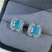 2.30ct Crushed Ice Cut Aquamarine Sterling Silver Stud Earrings
