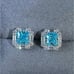 2.30ct Crushed Ice Cut Aquamarine Sterling Silver Stud Earrings