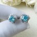 2.30ct Crushed Ice Cut Aquamarine Sterling Silver Stud Earrings