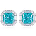 2.30ct Crushed Ice Cut Aquamarine Sterling Silver Stud Earrings
