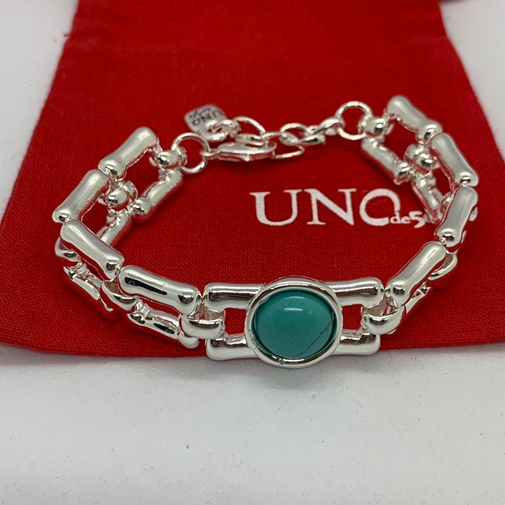 UNO de 50 Bracelet LINDA BRACELET color verde agua cristal de murano central