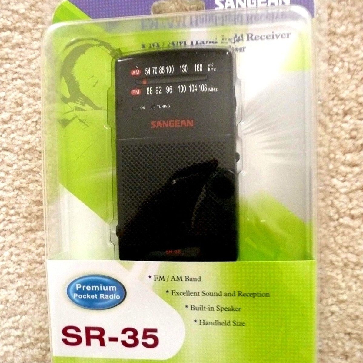 SANGEAN SR-35 AM/FM ANALOG POCKET RADIO NEW IN BOX